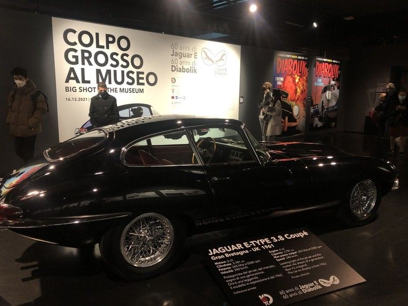The 60th anniversary of Diabolik and the Jaguar E-Type at the Automobile Museum and the Cinema Museum in Torino