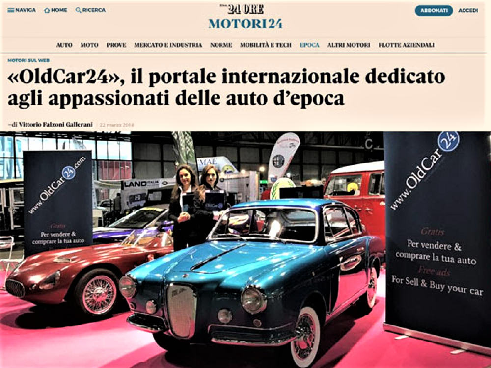 Il Sole 24 ORE dedica un articolo a OldCar24